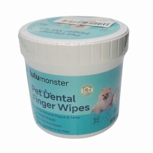 Pet Dental Finger‎ Wipes 50ct Dog & Cat Teeth Cleaning Plaque Tartar